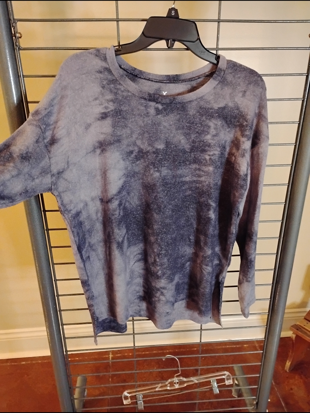 American‎ Eagle Outfitters Washed Navy Tie-Dye Long Sleeve Top